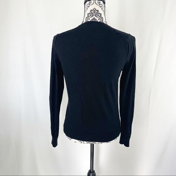 Theory Wool & Silk Faux Wrap Black Sweater - Picture 5 of 8